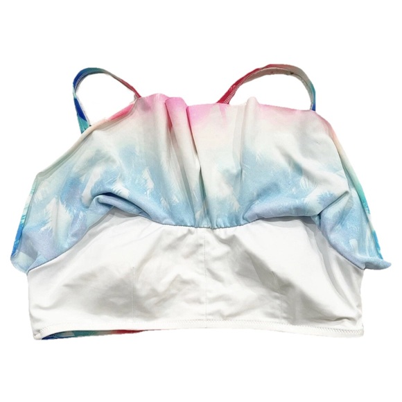 Victoria’s Secret PINK Swim Top MBikini Flounce Ruffle Crossback Multicolor - Picture 6 of 6